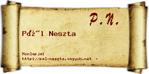 Pál Neszta névjegykártya